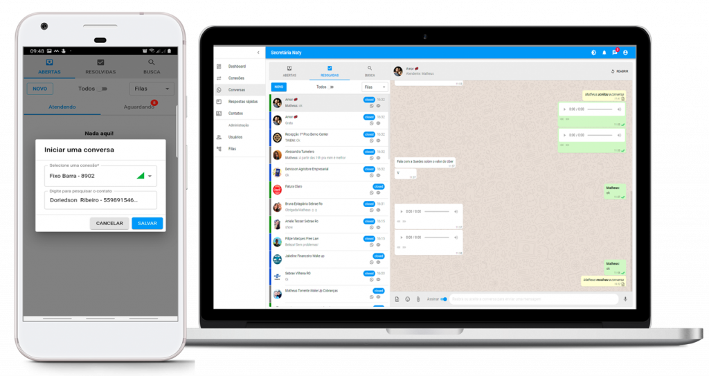 Whatsapp multi usuários, Bot de Atendimento, Plataforma de Atendimento | Secretária Naty